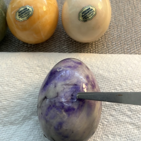 Genuine Alabaster Hand Carved Made in Italy Eggs - 4 - Picture 10 of 11